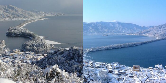 天橋立雪景色