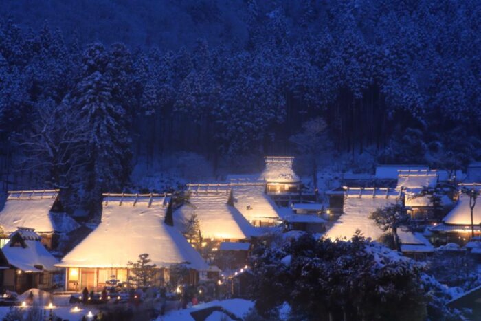 美山かやぶきの里雪景色