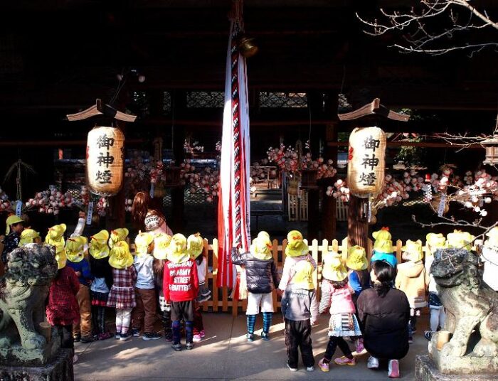 木津川市　相楽神社　餅花